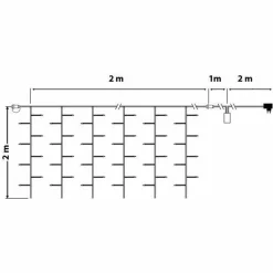 Rideau lumineux H2 m L2 m 96 LED Interconnectable Multicolore