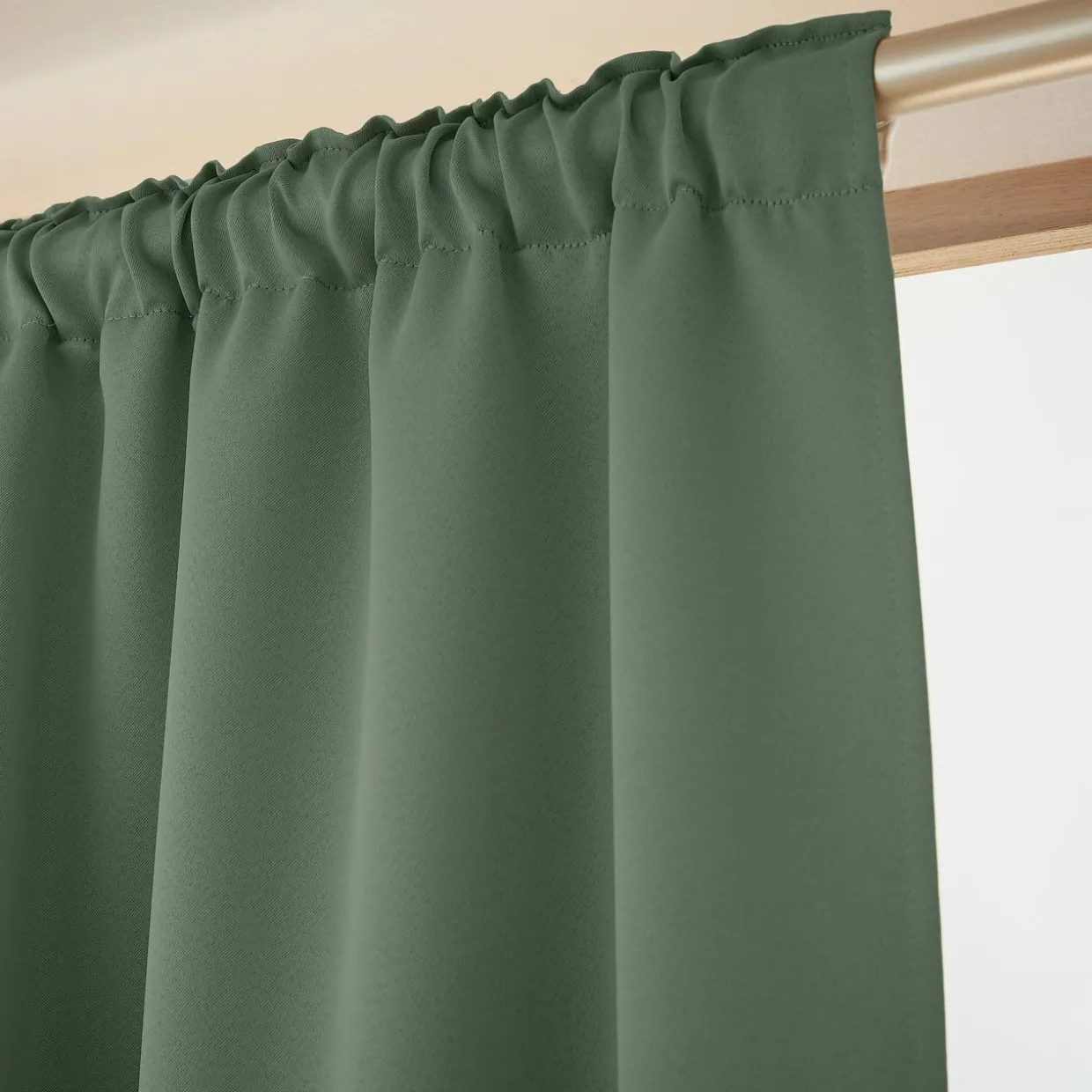 Rideau obscurcissant galon fronceur (140 x 260 cm) Dark Vert romarin