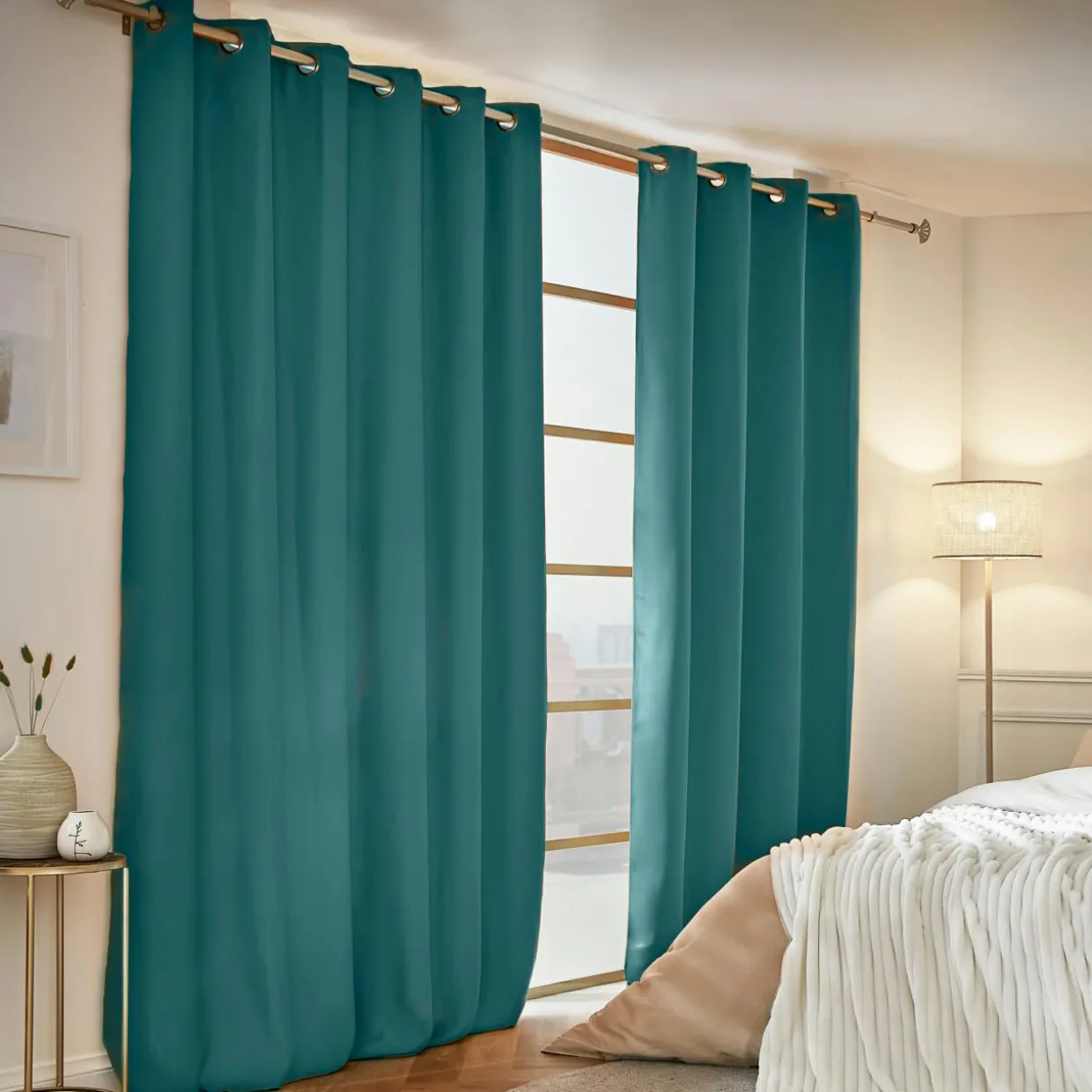 Rideau obscurcissant thermique (180 x 260 cm) Calore Bleu canard