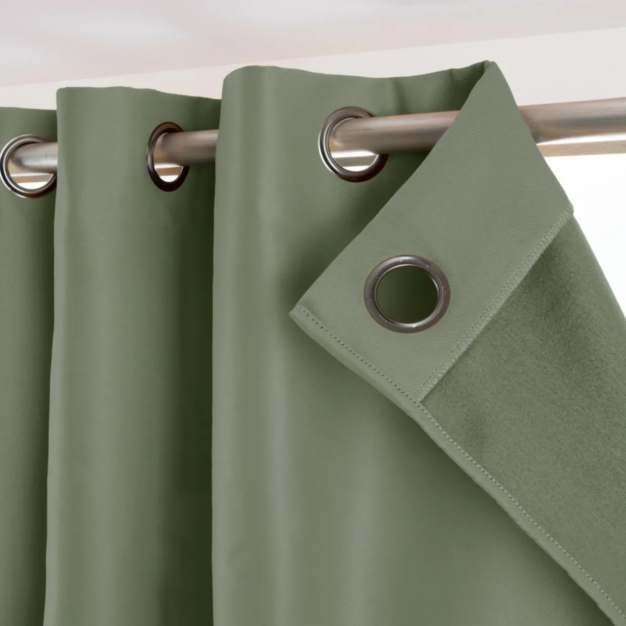 Rideau obscurcissant thermique (140 x 180 cm) Calore Vert kaki