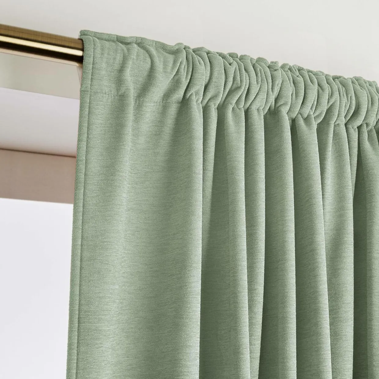 Rideau obscurcissant thermique galon fronceur (140 x 240 cm) Minuit Vert kaki