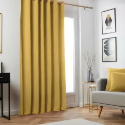 Rideau obscurcissant thermique (180 x 260 cm) Minuit Jaune ocre