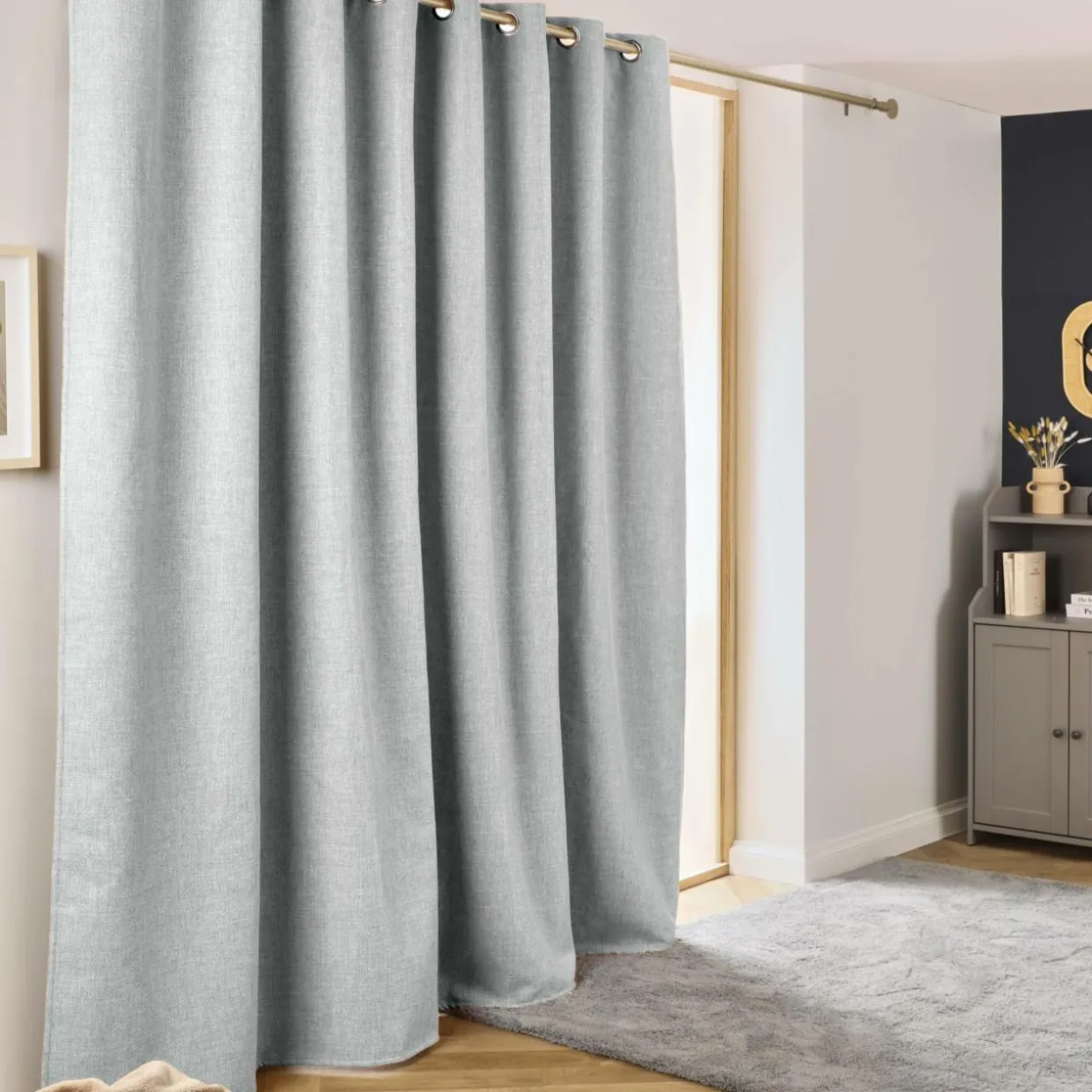 Rideau obscurcissant thermique (280 x 240 cm) Alba Gris