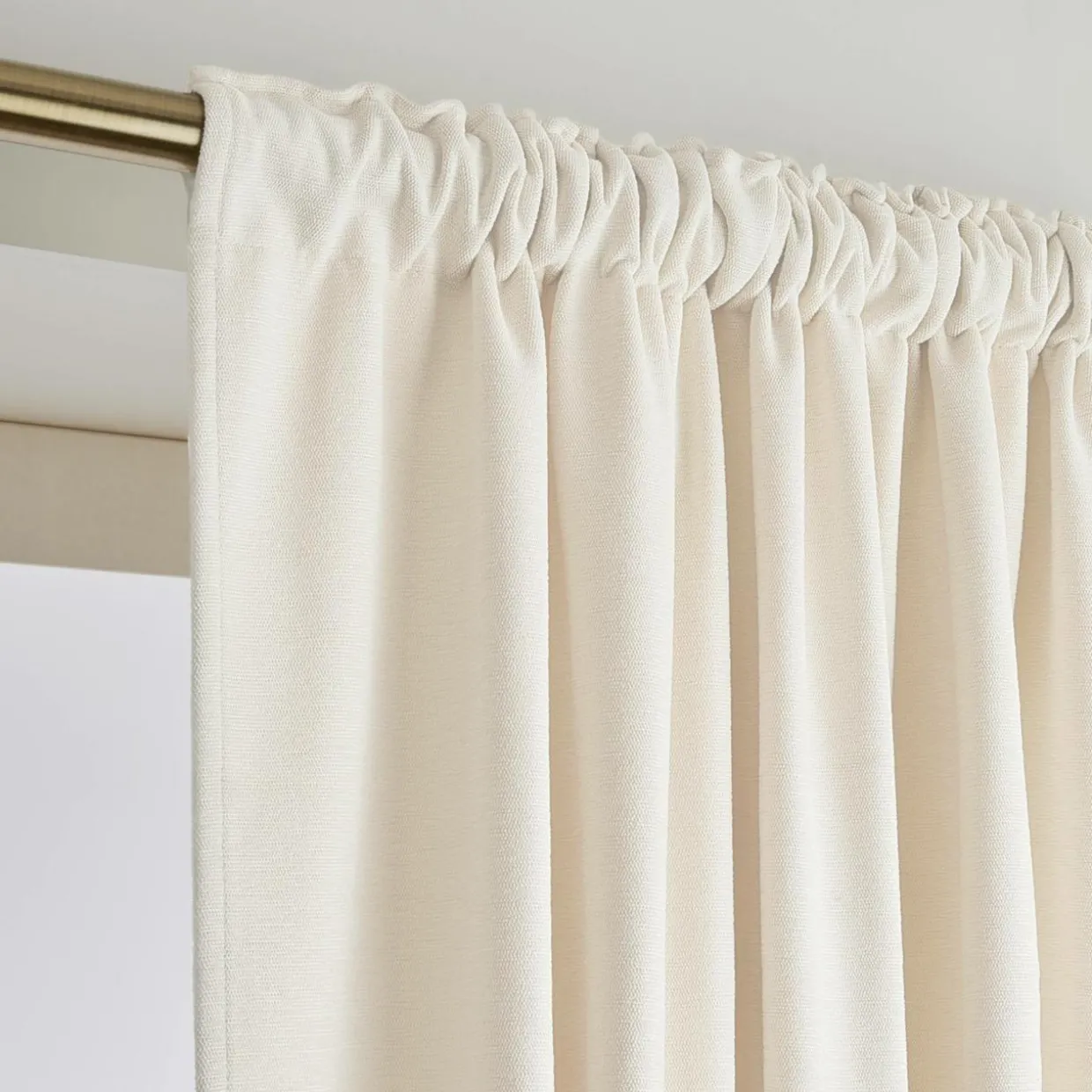 Rideau obscurcissant thermique galon fronceur (140 x 240 cm) Minuit Beige sable
