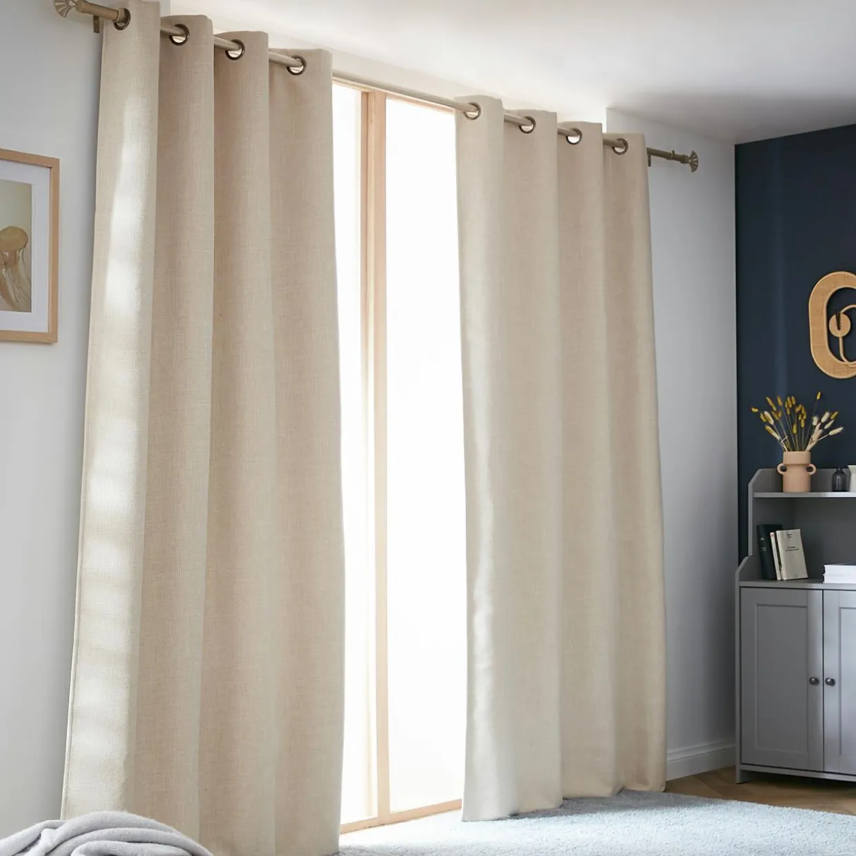 Rideau obscurcissant thermique (140 x 280 cm) Alba Beige grège