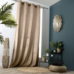 Rideau obscurcissant velours (140 x 280 cm) Fern Taupe