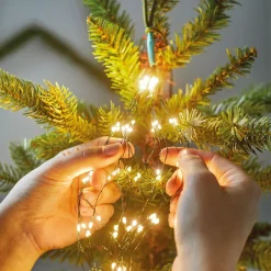 Rideau pour sapin H2,10 m 672 Micro LED Flashing light Blanc chaud