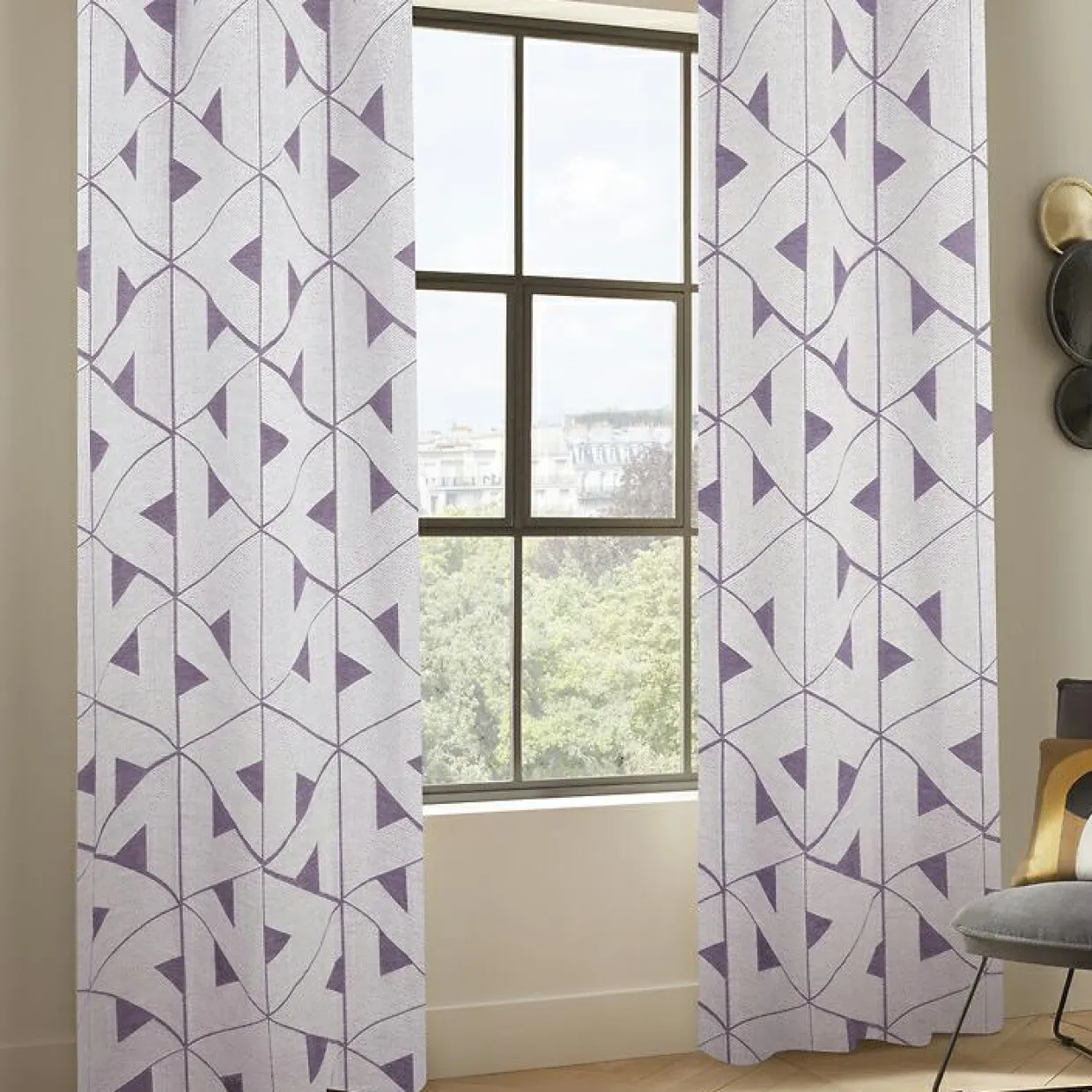 Rideau tissé (140 x 260 cm) Maloé Violet clair