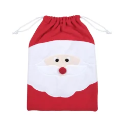 Sac cadeau en tissu (H40 cm) Edgard Père Noël Rouge