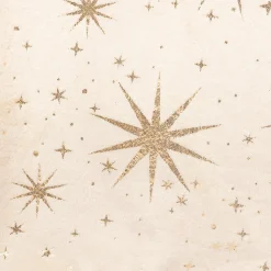 Sac cadeau (H70 cm) Étoiles Célestes Ivoire et doré