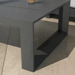 Salon de jardin aluminium 4 places 4 pcs Elba Gris anthracite et gris clair