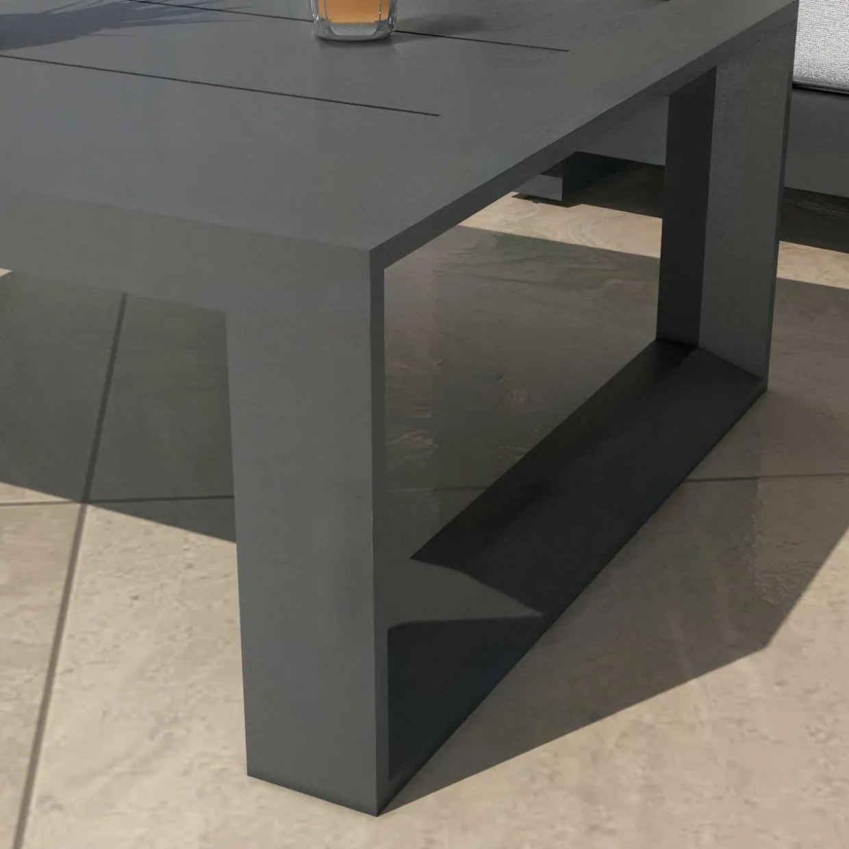Salon de jardin aluminium 4 places 4 pcs Elba Gris anthracite et gris clair
