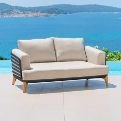 Salon de jardin aluminium 9 places 12 pcs Monte Carlo Gris anthracite et taupe