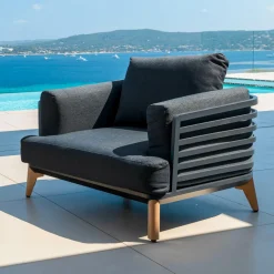 Salon de jardin aluminium 9 places 12 pcs Monte Carlo Gris anthracite