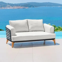 Salon de jardin aluminium 9 places 12 pcs Monte Carlo Gris anthracite et gris clair