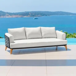 Salon de jardin aluminium 8 places 6 pcs Monte Carlo Gris anthracite et gris clair