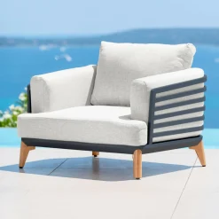 Salon de jardin aluminium 2 places 3 pcs Monte Carlo Gris anthracite et gris clair