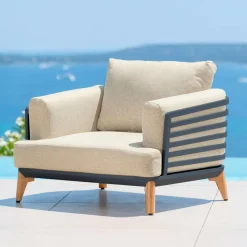Salon de jardin aluminium 7 places 6 pcs Monte Carlo Gris anthracite et beige