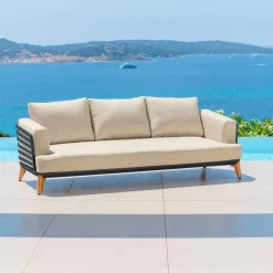 Salon de jardin aluminium 7 places 6 pcs Monte Carlo Gris anthracite et beige
