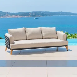 Salon de jardin aluminium 8 places 6 pcs Monte Carlo Gris anthracite et taupe