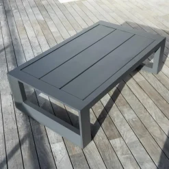 Salon de jardin aluminium 5 places 4 pcs Elba Gris anthracite et gris clair