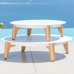 Salon de jardin aluminium 5 places 5 pcs Monte Carlo Blanc et gris clair