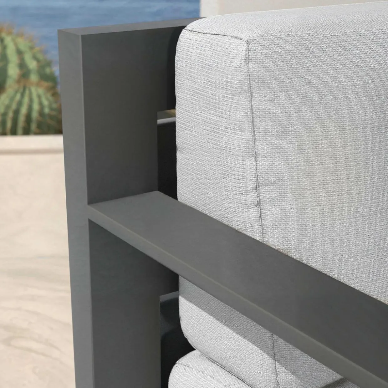 Salon de jardin aluminium 7 places 5 pcs Elba Gris anthracite et gris clair