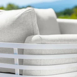 Salon de jardin aluminium 7 places 6 pcs Monte Carlo Blanc et gris clair