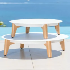 Salon de jardin aluminium 4 places 5 pcs Monte Carlo Blanc et gris clair