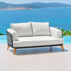 Salon de jardin aluminium 5 places 4 pcs Monte Carlo Gris anthracite et gris clair
