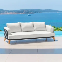 Salon de jardin aluminium 5 places 4 pcs Monte Carlo Gris anthracite et gris clair