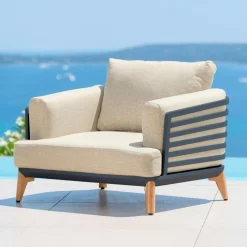 Salon de jardin aluminium 9 places 12 pcs Monte Carlo Gris anthracite et beige