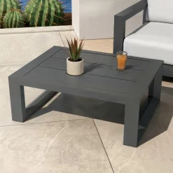 Salon de jardin aluminium 4 places 4 pcs Elba Gris anthracite