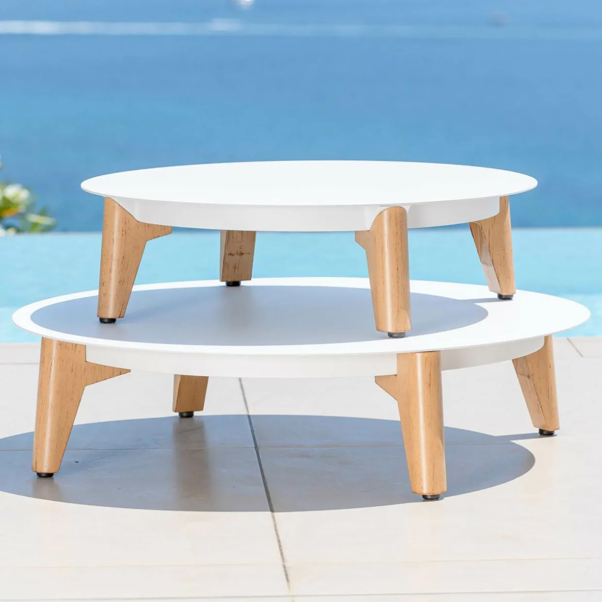 Salon de jardin aluminium 5 places 5 pcs Monte Carlo Blanc et taupe