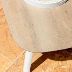 Salon de jardin en aluminium 2 places 3 pcs Amalfi Blanc et beige