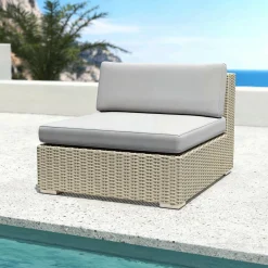Salon de jardin en résine tressée 2 places 3 pcs Palma Gris