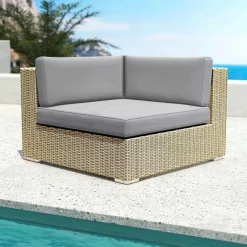 Salon de jardin en résine tressée 5 places 6 pcs Palma Gris et anthracite