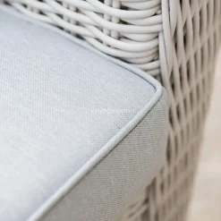 Salon de jardin en résine tressée 5 places 4 pcs Calvi Blanc et gris clair