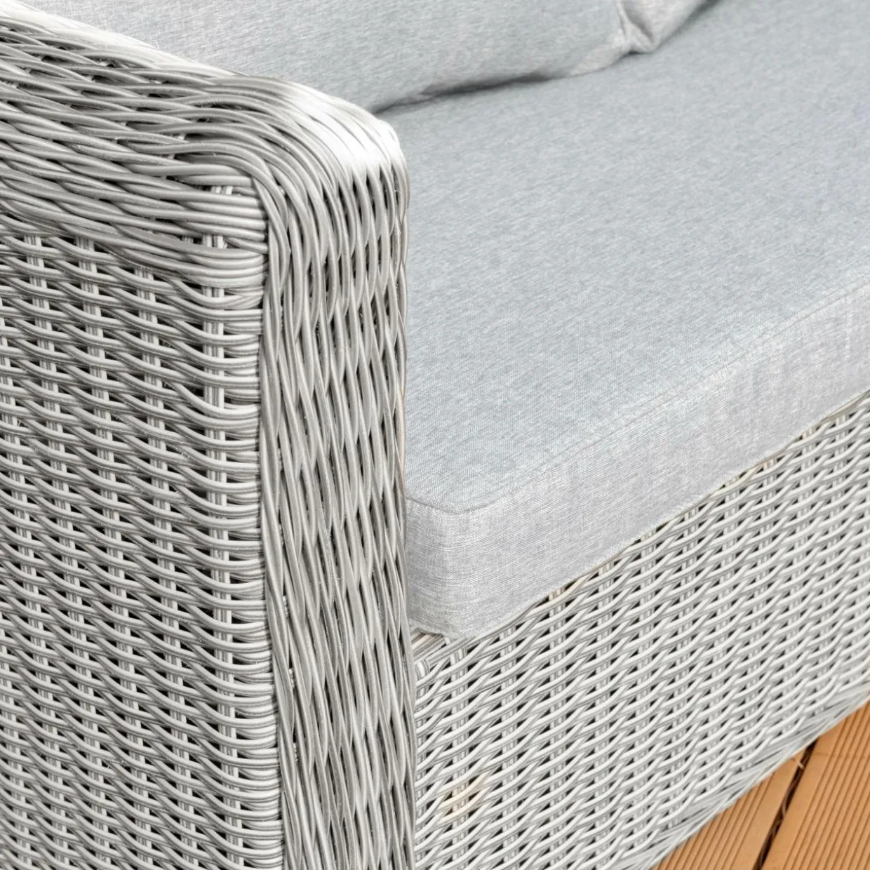 Salon de jardin en résine tressée 4 places 4 pcs Calvi Gris et gris clair