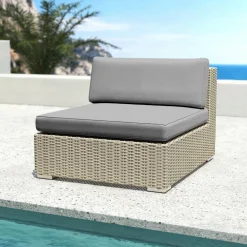Salon de jardin en résine tressée 4 places 5 pcs Palma Gris et anthracite