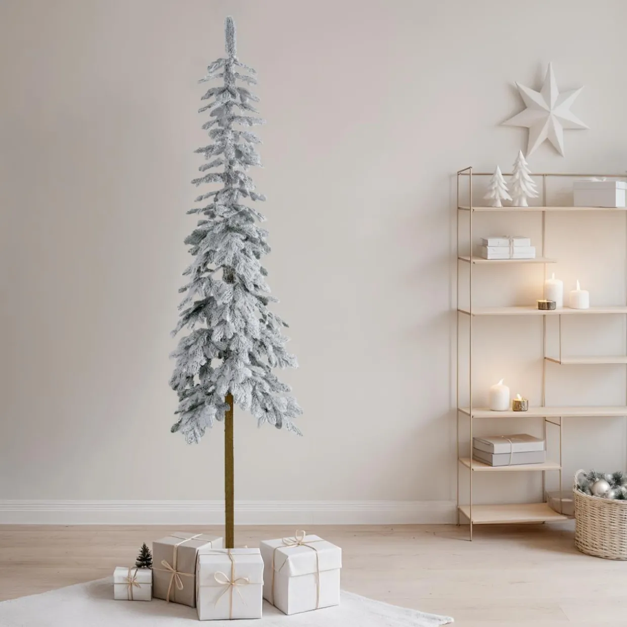 Sapin artificiel de Noël (H210 cm) Sierra Vert enneigé