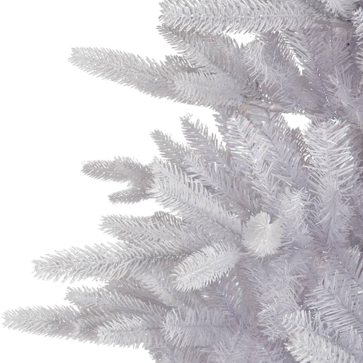 Sapin artificiel de Noël (H240 cm) Odense Blanc irisé et pailleté