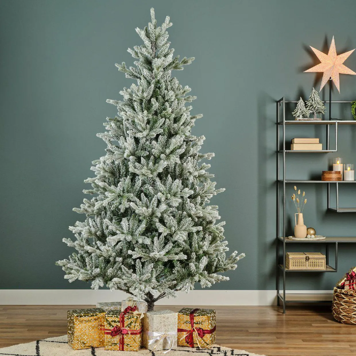 Sapin artificiel de Noël (H240 cm) Allix Vert enneigé