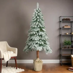 Sapin artificiel de Noël (H240 cm) Tora Vert enneigé