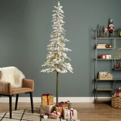Sapin de Noël artificiel lumineux 250 LED (H240 cm) Sierra Vert enneigé