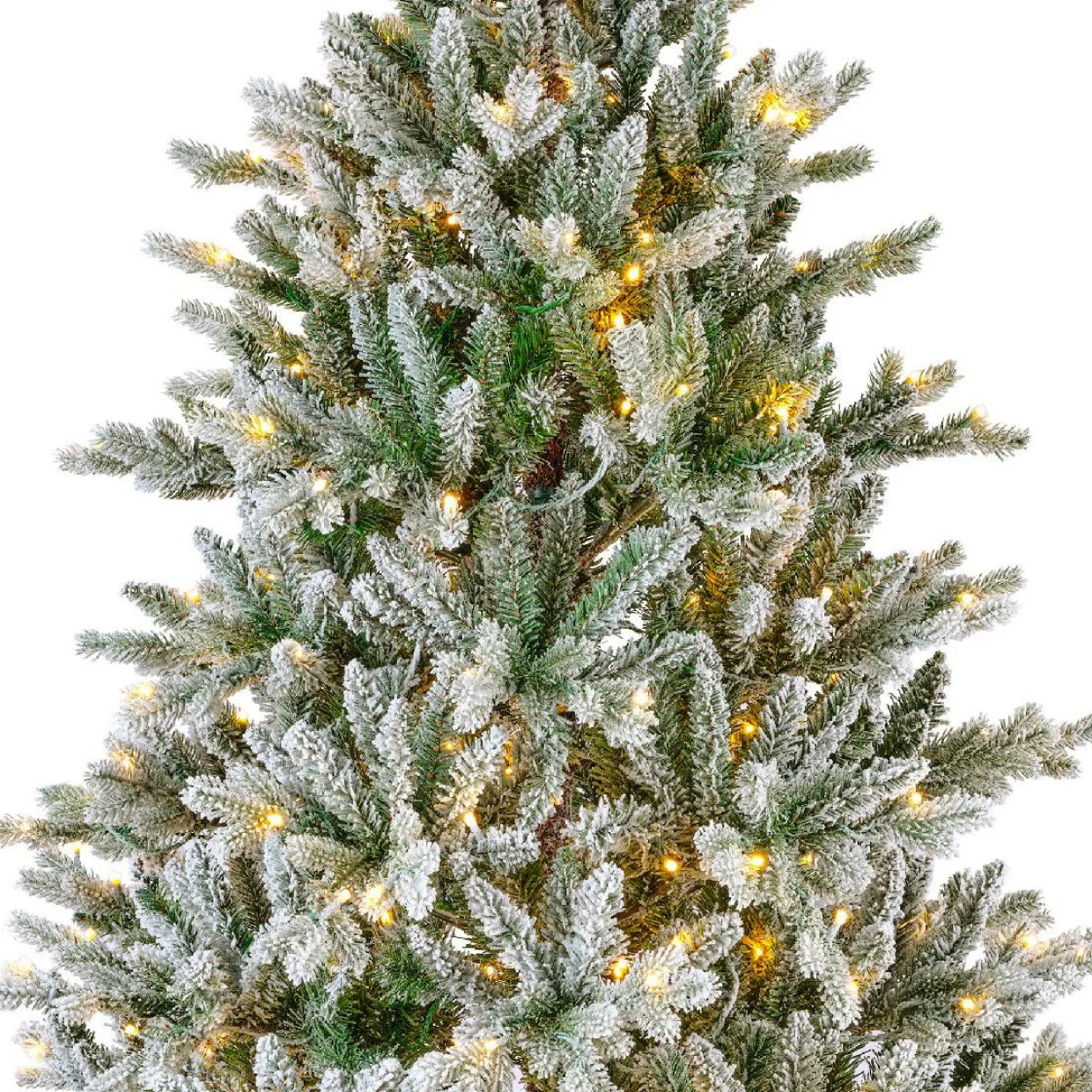 Sapin de Noël artificiel lumineux 320 LED (H180 cm) Allix Vert enneigé