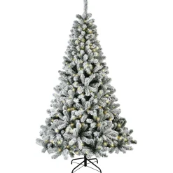Sapin de Noël artificiel lumineux 400 LED (H240 cm) King Vert enneigé