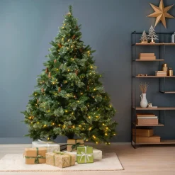 Sapin de Noël artificiel lumineux (H210 cm) Washington Luxe Vert sapin