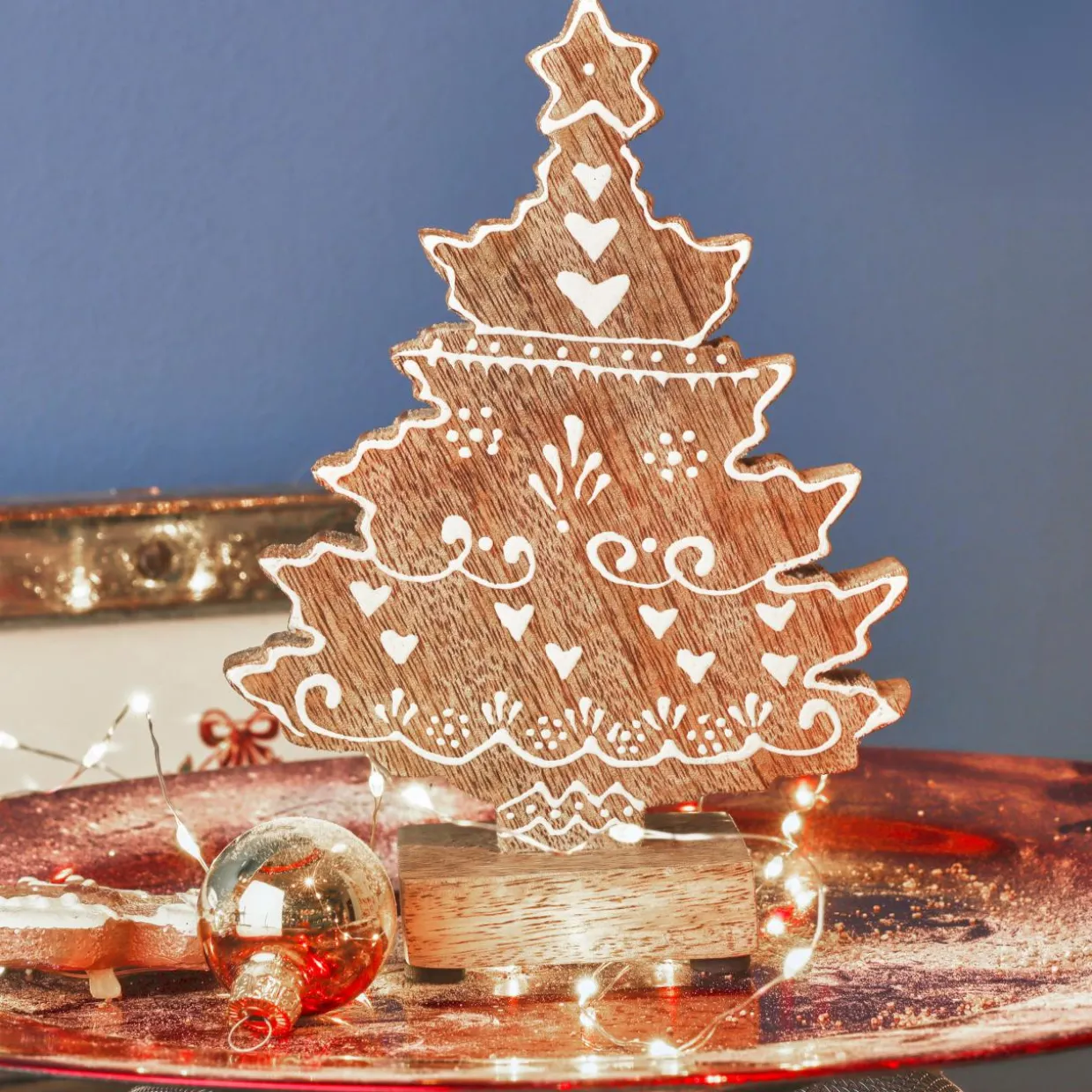 Sapin de Noël en bois à poser (H17 cm) Swiss Naturel