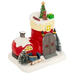 Scène de vie animée et musicale (H22 cm) Botte du Père Noël